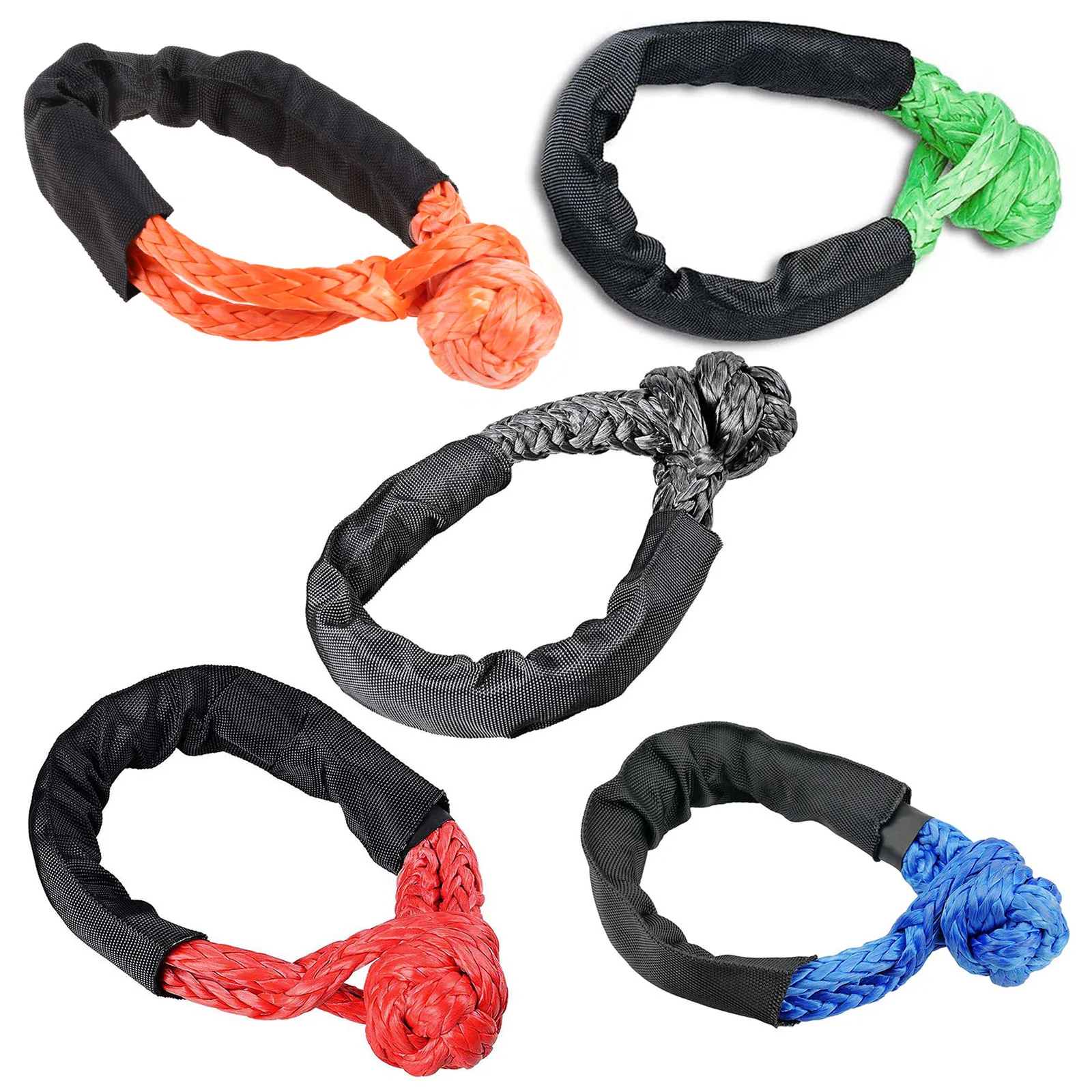 

Synthetic Off Road Car Trailer Tape Rope 1/2inch x 22inch Soft Shackle 38000 Pound Car ATV UTV SUV Recovery Tow Strap BrokenTool