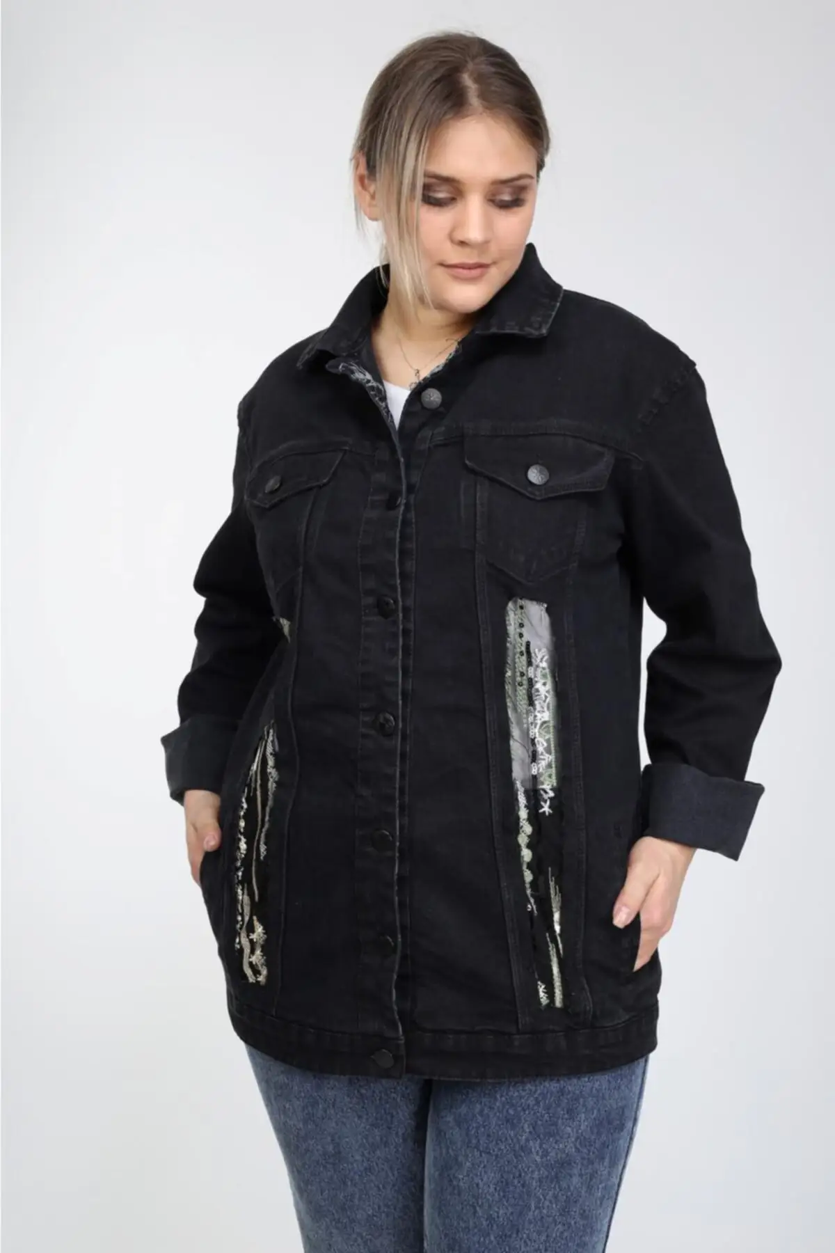 

Женская модная джинсовая куртка, пальто, джинсовая куртка большого размера