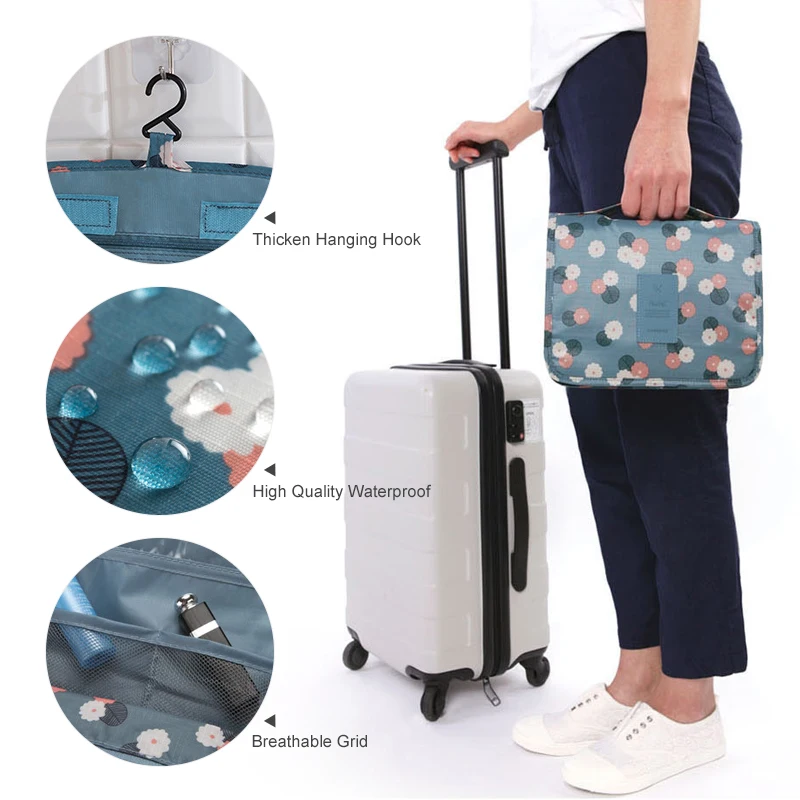 Мосодо Путешественник Косметичка для макияжа Складная Органайзер Водонепроницаемый Косметический Чехол Висячая Несер Ванная Косметичка Сумочка для хранения.