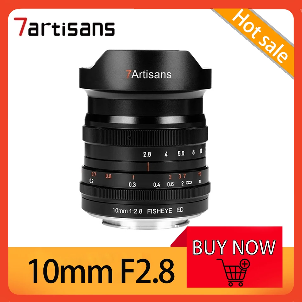 

7Artisans 10mm F2.8 Full Frame MF Ultra Wide Angle Fisheye Lens for Sony E/Canon EOS-R/Nikon Z/L-Mount Mirroeless Camera