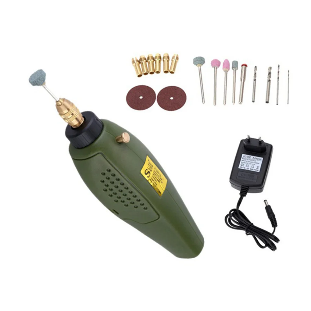 

19 Pieces/Set ABS Metal Electric Grinder Heats Dissipation Cable Power Handheld DIY Drilling Slicing Drill EU Plug