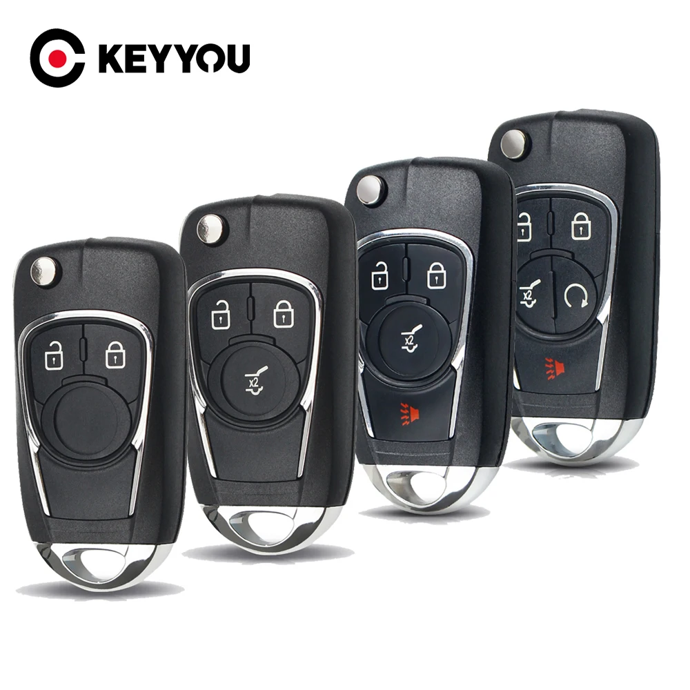

KEYYOU Modified Flip Key Shell For Chevrolet Cruze For OPEL Insignia Astra J Zafira Car Remote Replacement 2/3/4/5 Buttons Key