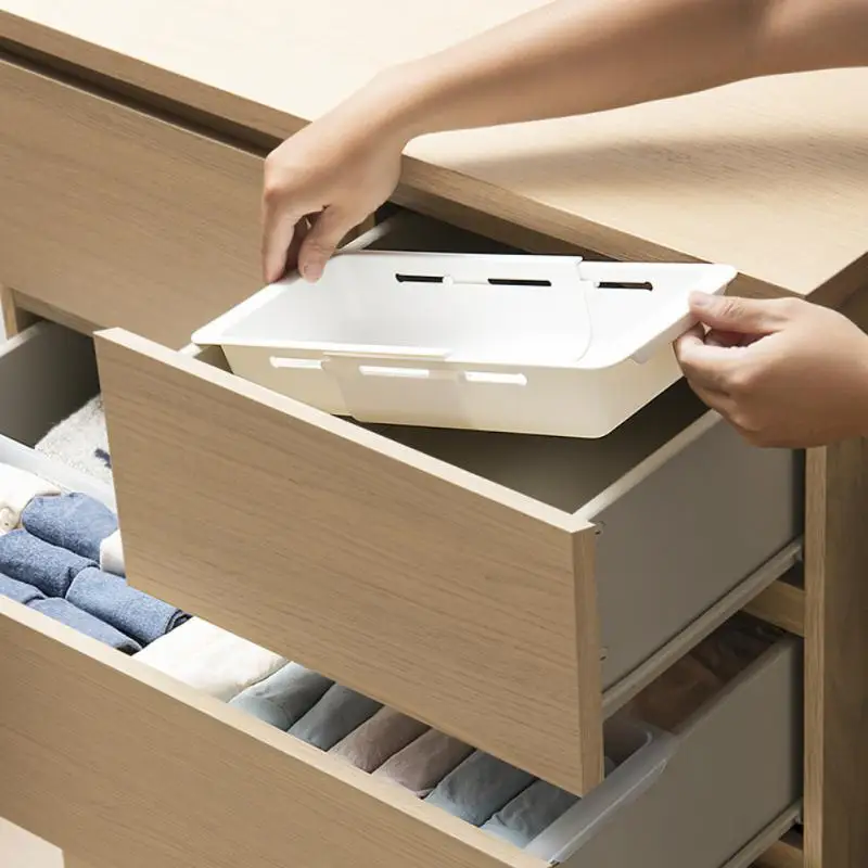 

Plastic Drawer Retractable Shelf Space Saving Retractable Drawer Telescopic Basket Household Hanging Storage Holder Telescopic