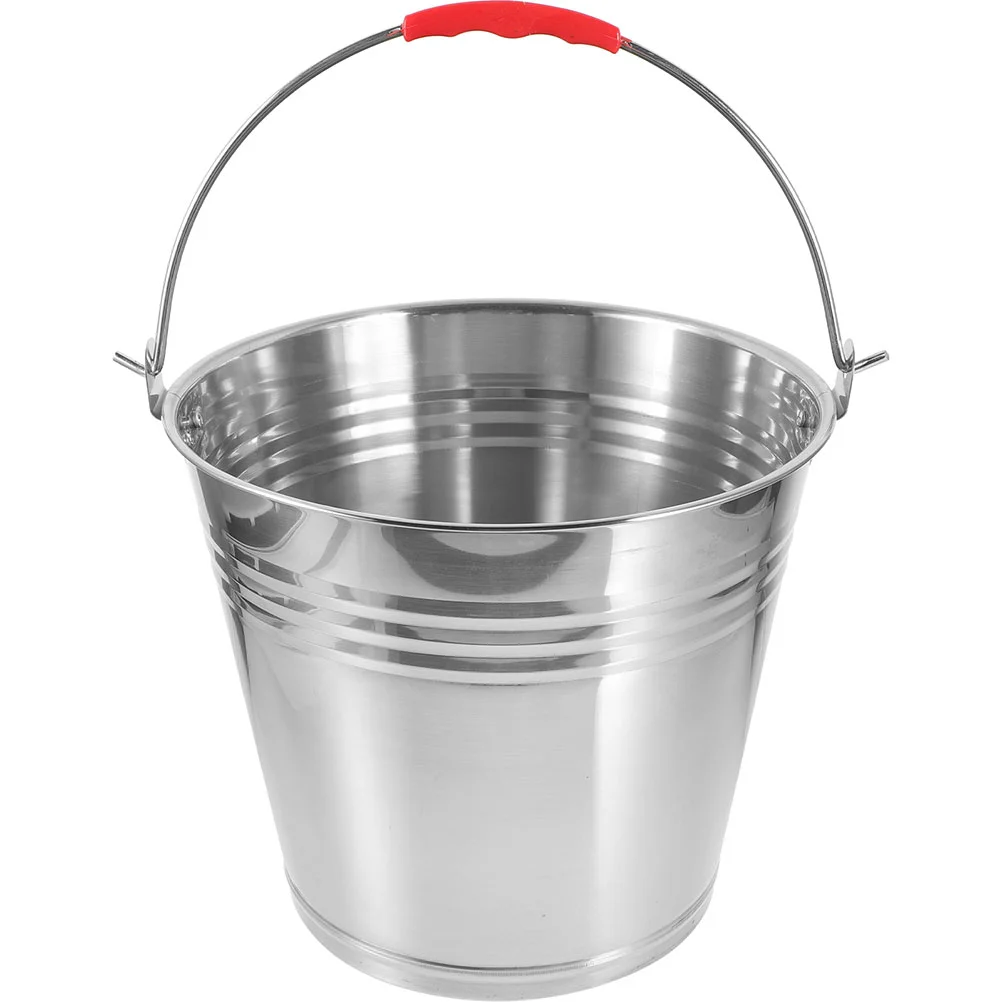 

Stainless Steel Bucket Food Prep Bucket Water Container Farm Horse Feed Bucket Milk Bucket
