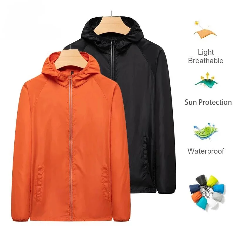 Bomber Men's Hiking Camping Waterproof Jacket Women Reflective Sun Protection Clothing Unsiex Large Size Outdoor Windbreaker 7XL