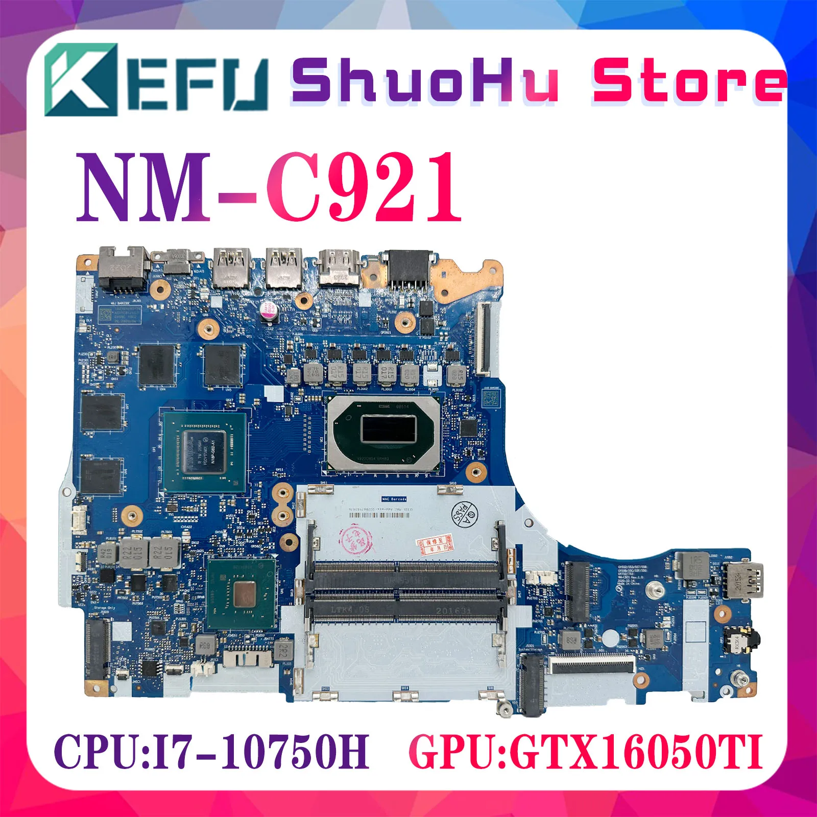Материнская плата KUFU для ноутбука Lenovo Legion 5-15IMH05, материнская плата для ноутбука, графический процессор: GTX1650 FRU:5B20S72437 5B20S72433