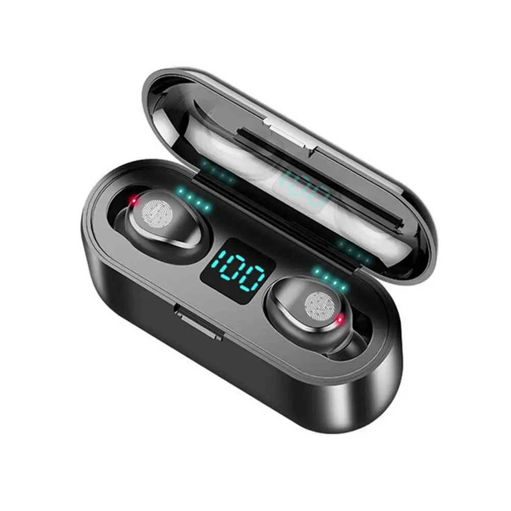 

F9 Wireless Headphones Tws Bluetooth Earphones 5.1 9D Stereo Sports Wireless Earbuds Noise Reduction Game Power Bank Headset