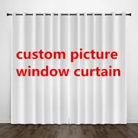 Custom Picture Windows Curtains Living Room Bedroom Blackout Curtains POD Customized DIY Logo Home Decor with Hooks 2 Panels POD