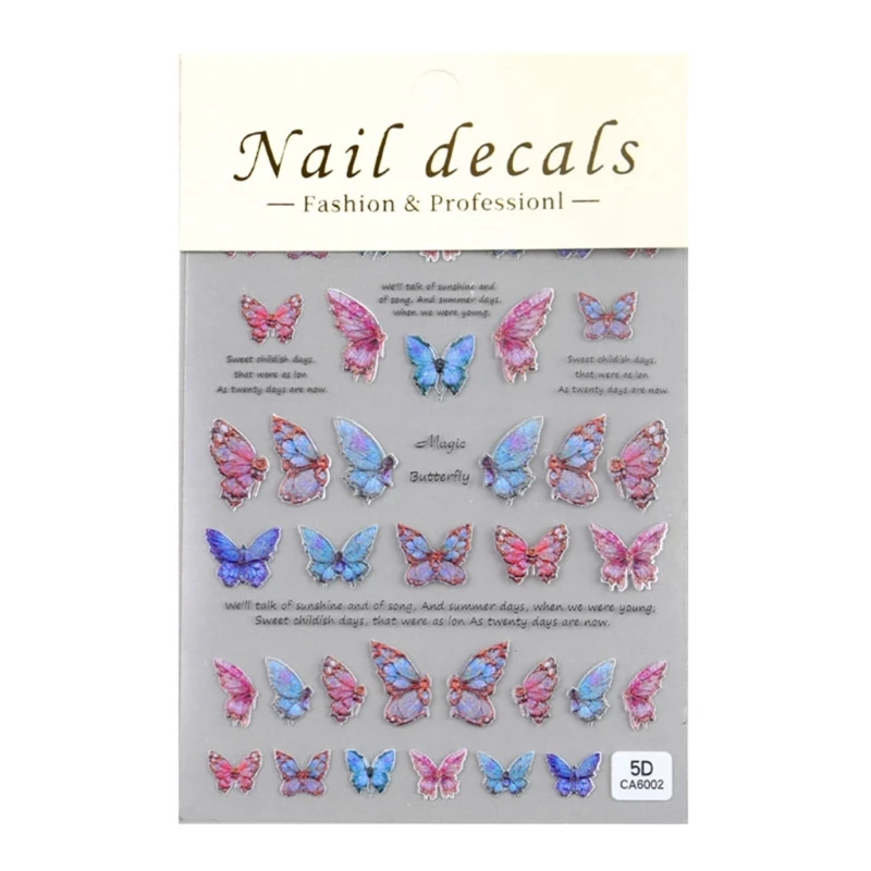 

5D Nail Art Stickers Nail Decals Beautiful Embossed Nail Stickers Self-Adhesive Nail Art Supplies 5D Nail Decoratrions