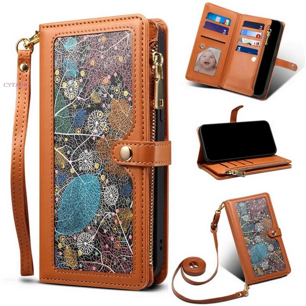 Кожаный флип-чехол на молнии с принтом ремешке для Huawei PURA 70 ULTRA PURA70U чехол