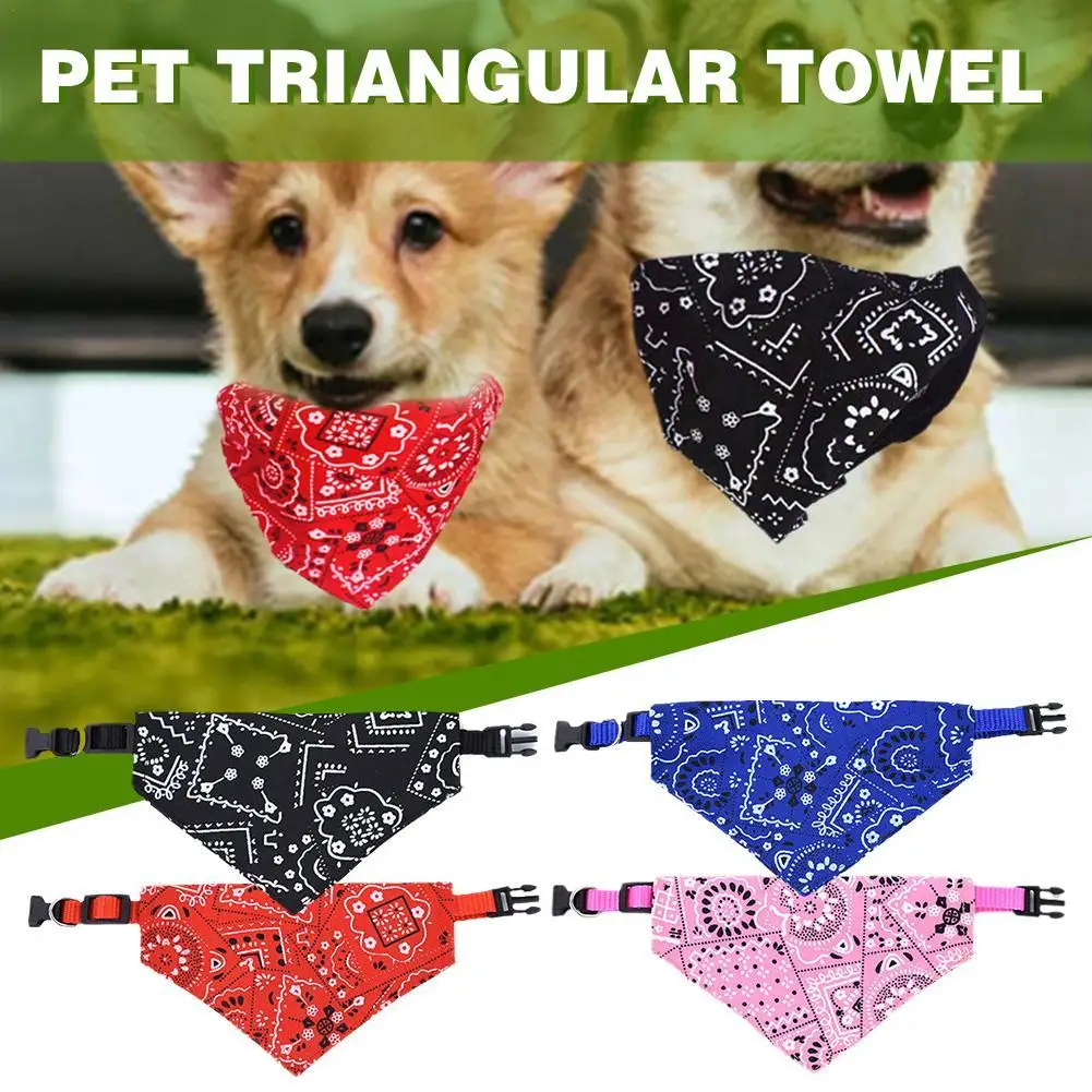 

Dog Cat Triangle Scarf Pet Printed Collars Adjustable Puppy Saliva Towels Washable Bow Ties Dog With Hanging Buckle Pet Supplies