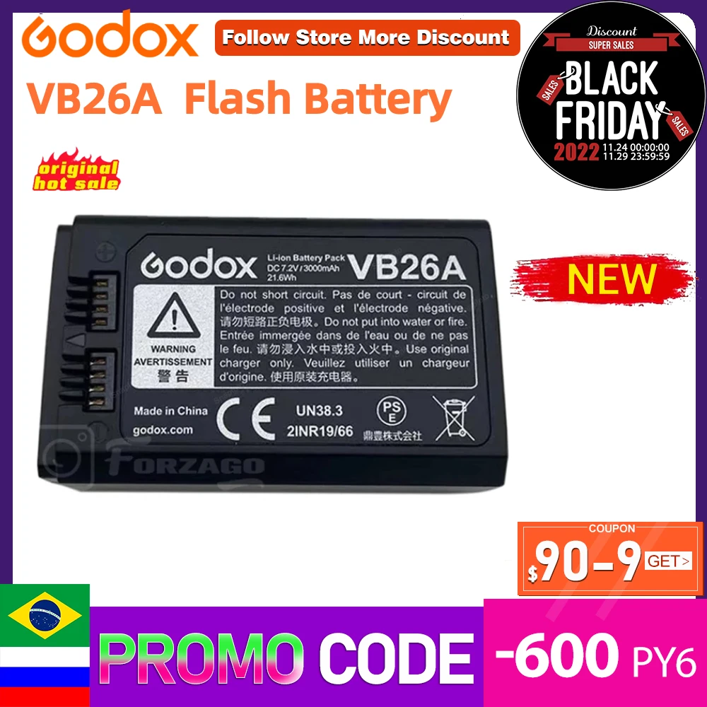Адаптер Godox VB26A для скоростной вспышки аккумулятор V1 V860III 850III аксессуары
