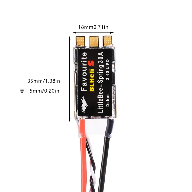 1 шт. FVT LITTLEBEE Little bee BLHeli-s SPRING 30A ESC 2-6 S поддержка Mulitshot Opto Oneshot42 OneShot125