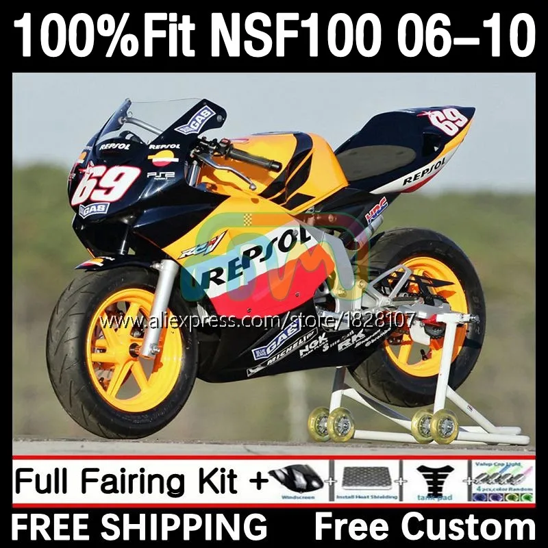 

Fiberglass Race Fairing For HONDA NSF 100 NSF100 10No.16 NSF-100 06 07 08 09 10 2006 2007 2008 2009 2010 Track Body Red Orange