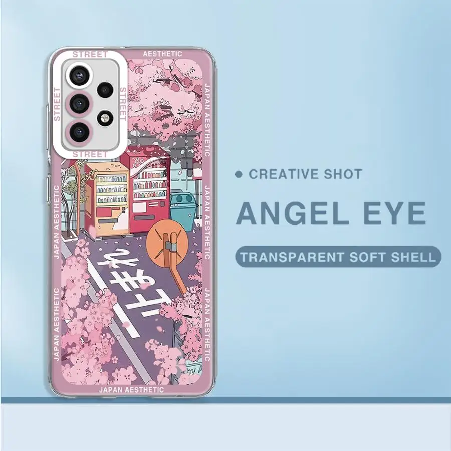Sakura Street Japan phone Case for Samsung A13 A14 A15 A23 4G 5G A24 A25 A33 A34 A53 A54 A73 A35 A55 bag