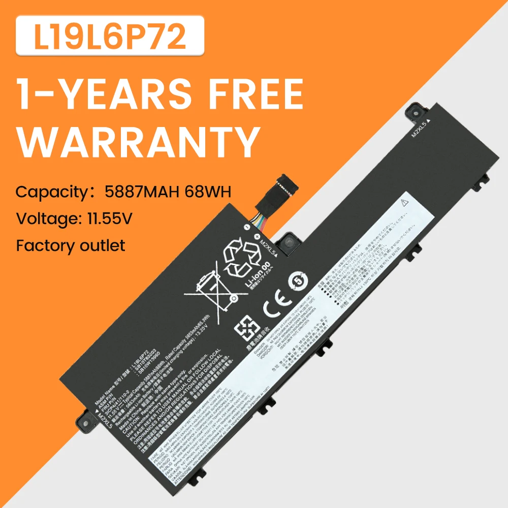 Аккумулятор L19L6P72 L19C6P72 для ноутбука Lenovo ThinkPad T15p 1-го поколения P15v 20TN 20TM 20TQ 20TR Series