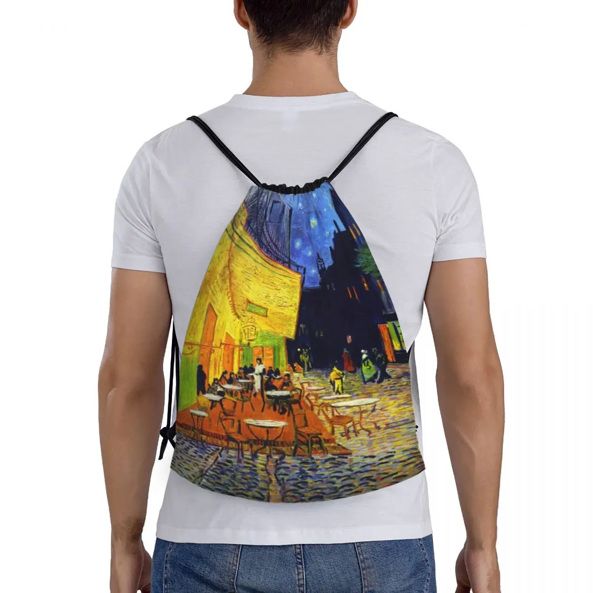 Рюкзак на шнурке для кафе террасы в ночное время спортивная сумка тренажерного