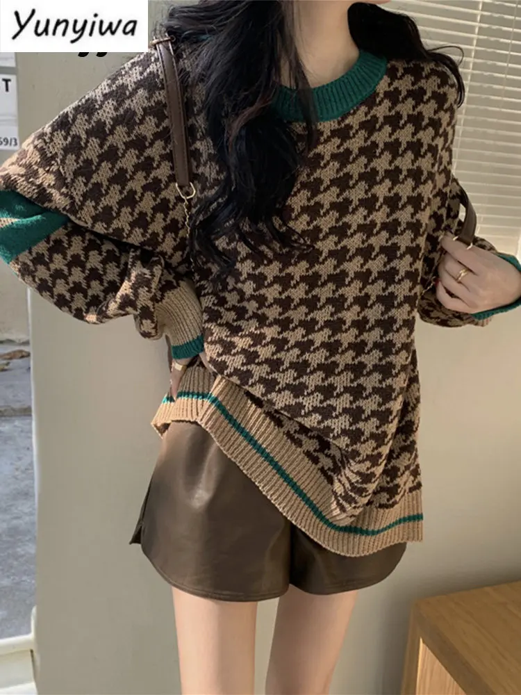 

Sweaters for Women Cute Ladies Sweater with Autumn Winter 20 Trend Knise Knitted Harajuku Crochet Kawahmere Tops with