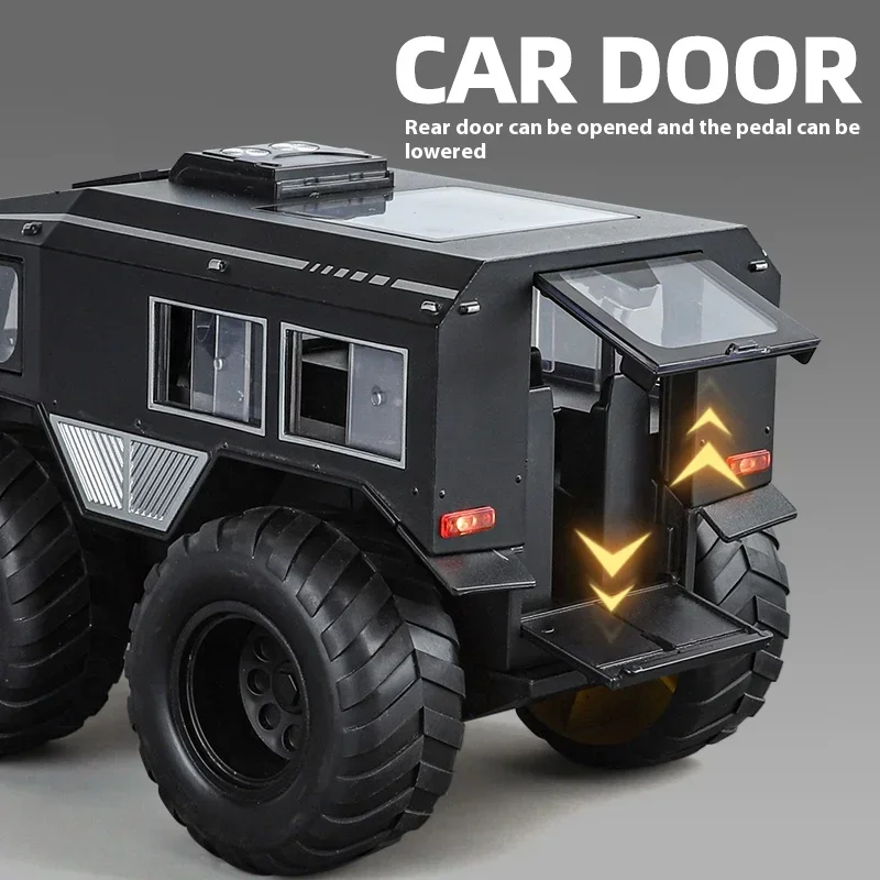 1:24 Російський Sherp All Terrain Off Road Vehicle Alloy Metal Diecast Model Car Звук і світло Колекція хобі