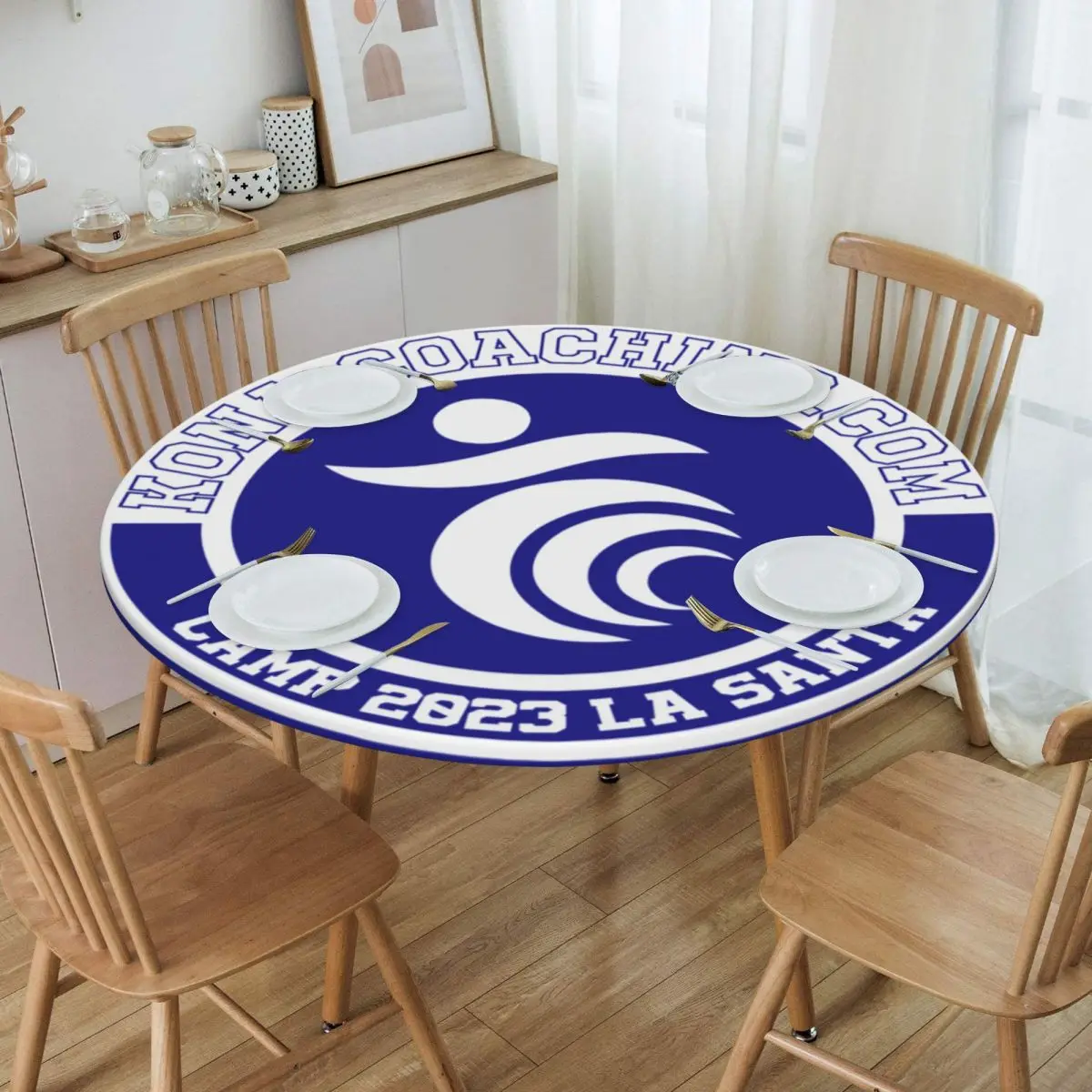 

Скатерть круглая маслонепроницаемая, 5 круглых чехлов, 40-44 дюйма, с Эластичной каймой