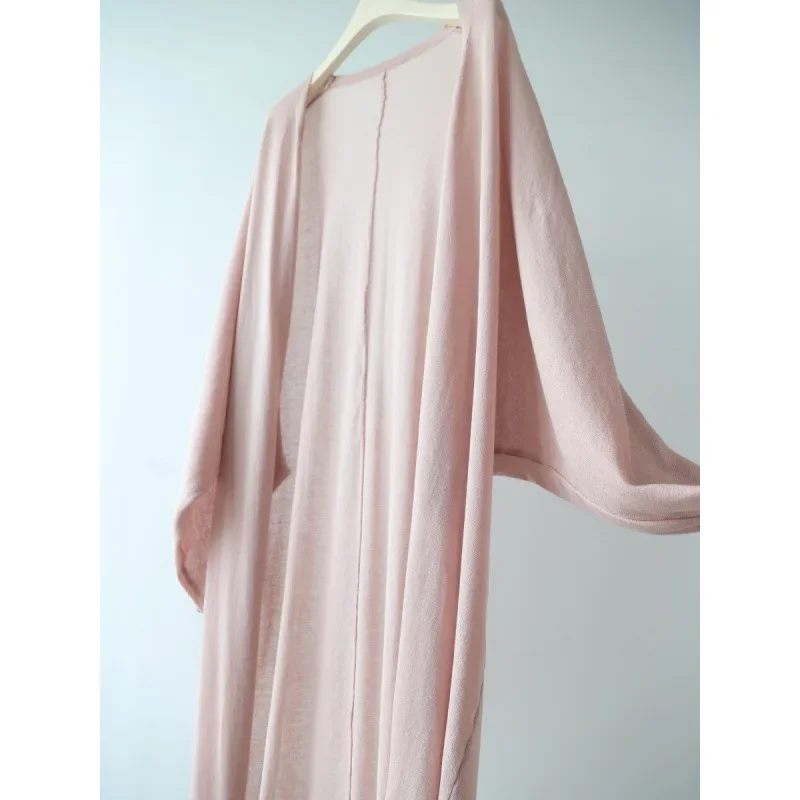 Женский трикотажный кардиган средней длины свободный топ с длинными рукавами и