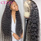 Cexxy, фронтальный парик с глубокой волной, 32 дюйма, 34 дюйма, 13x 6, парик из человеческих волос на сетке спереди, бразильский, свободный, водный, вьющийся, парик на сетке 4x4 Для Женщин