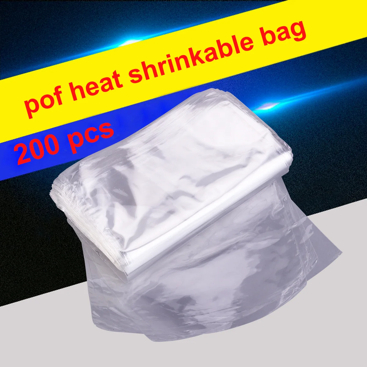 Shrink Wrap Bags, 200 6x6 Inches Waterproof POF Heat Shrink Wrap for Packagaing, Bath,, Small Gifts, Jars and Homemade DIY