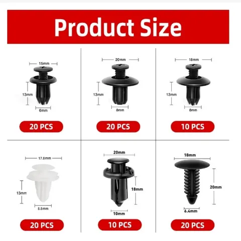 100 шт. комплект зажимов для автомобильного крепления, заклепки для крыльев, зажимы для кузова автомобиля, фиксаторы для двери, отделки, панели, автомобильные зажимы