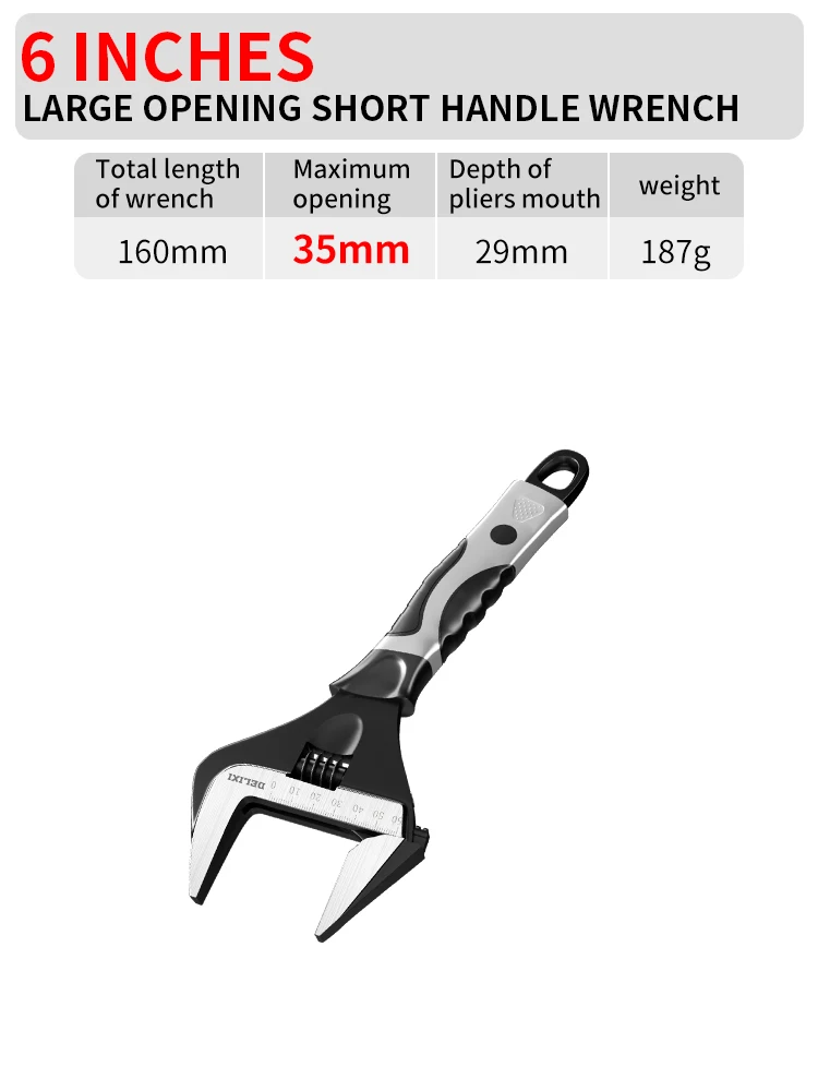 

Регулируемый гаечный ключ EAIYIE 6/8/10/12 дюймов