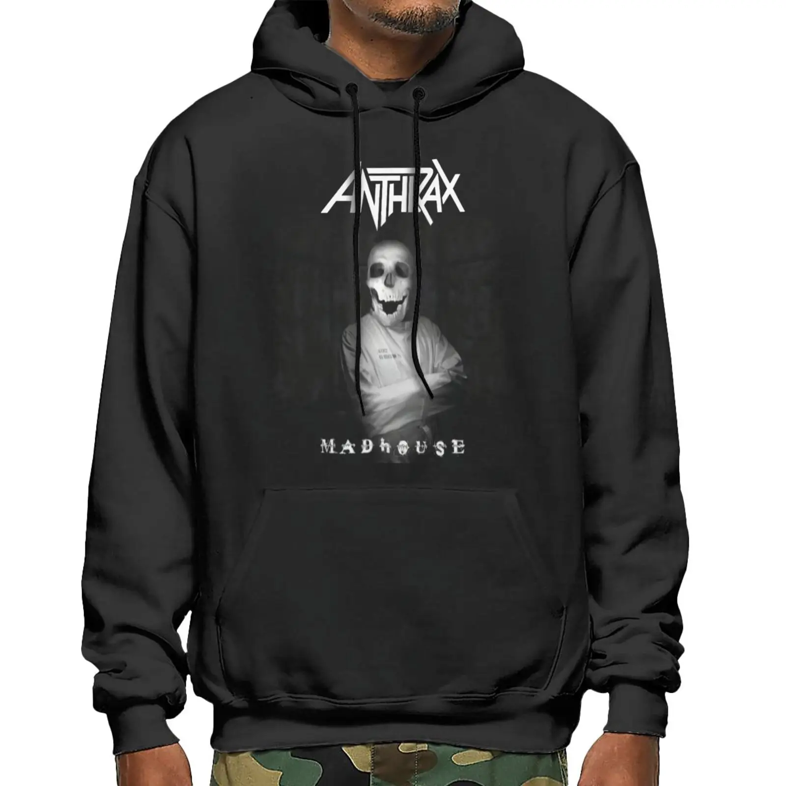 

Толстовка с капюшоном Anthrax Madhouse Мужская, аниме свитшот с изображением черного фрукта, худи в стиле оверсайз, 100