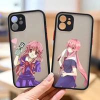 mirai nikki anime phone case matte transparent for iphone 7 8 11 12 13 plus mini x xs xr pro max cover