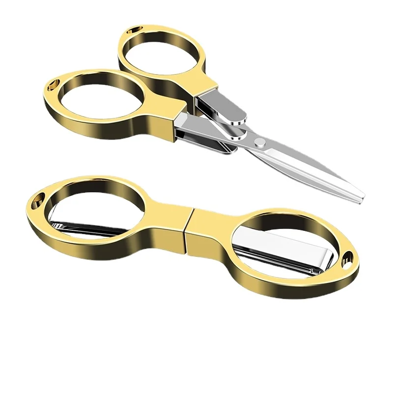 

Stainless Steel Folding Scissors for Cut High-horsepower Fishing Line Fish Scissors with Keyhole Fishing Pliers Tool