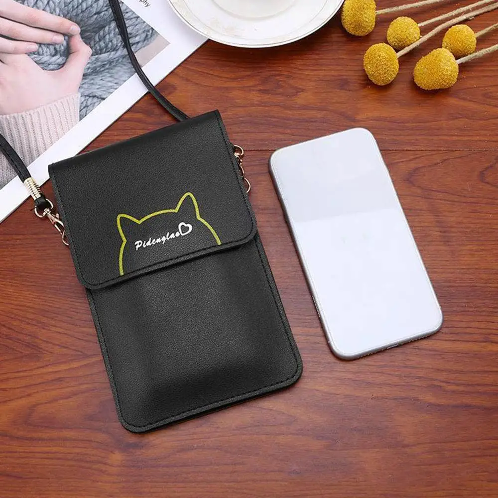 Женские сумки через плечо с кошкой мягкие из искусственной кожи Портативная