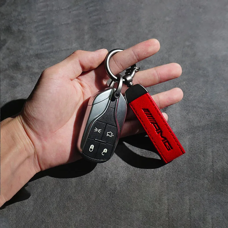 

Luxury Suede Car Keychain For Mercedes Benz Amg W203 W204 W205 W211 W212 W213 W176 Car Accessories Decoration Men women Gift