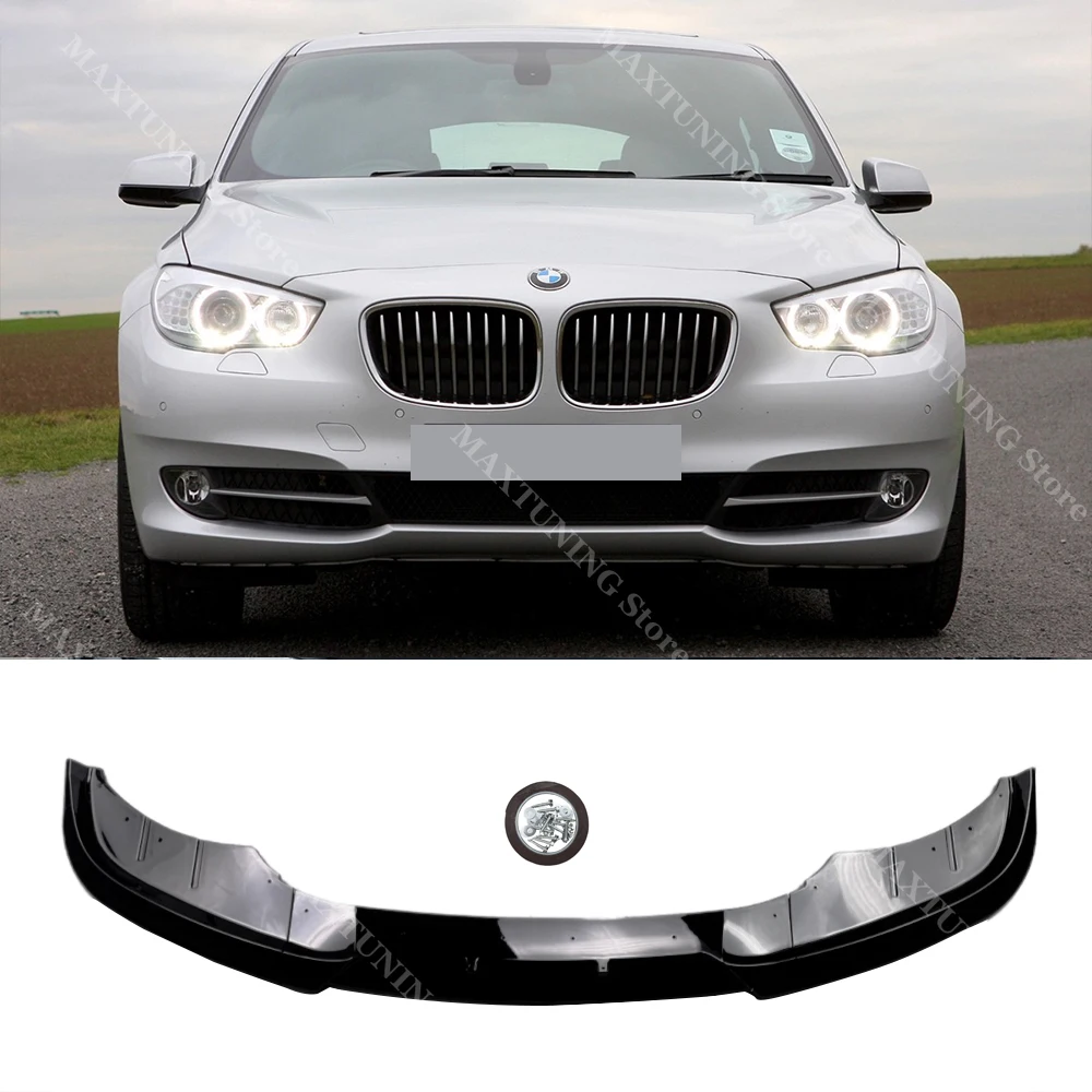 Для BMW 5 серии GT F07 535i 528i 550i 530d 535d 2009-2017 передняя лопата для подбородка, бампера, сплиттер, спойлер, защита, глянцевый черный комплект кузова