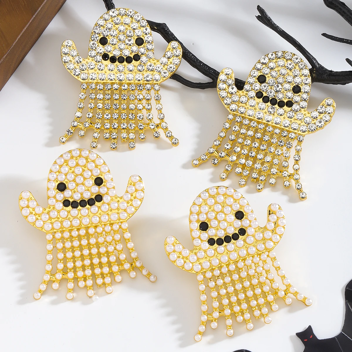 Богемные Висячие Серьги Ручной Работы На Хэллоуин С Милыми Деталями