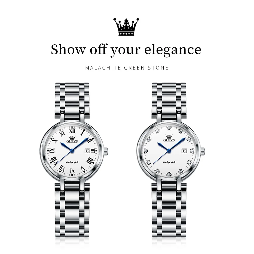 OLEVS 2023 New Silver Watch Women Watches Ladies Creative Steel Women's Bracelet Watch Female Waterproof Clock Relogio Feminino