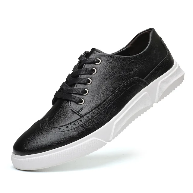 Men Brogue Shoes Fashion Leather Board Shoe Breathable Autumn Comfortable Casual Shoes Outdoor Male Sneakers Tenis Masculino 5
