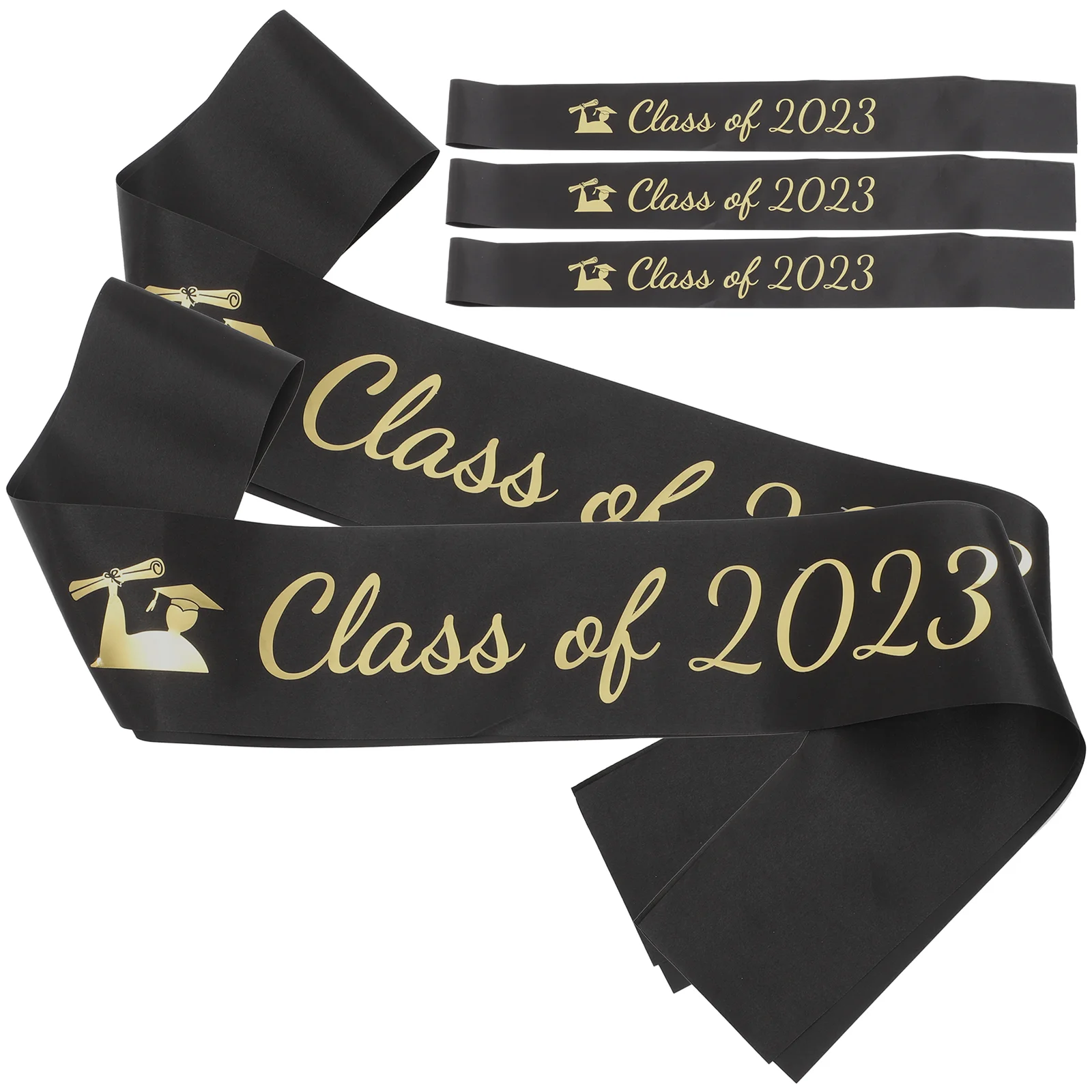 

5 Pcs Prom Shawl 2023 Graduation Straps Decorations Party Accessories Shoulder 80X9.5CM Student Ribbon Black Cloth Sash