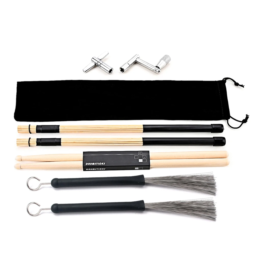 

Drum Stick No Burrs with Storage Bag Musical Gear Professional Practicing Prop for Beginners Instrument Supplies Wood Rod