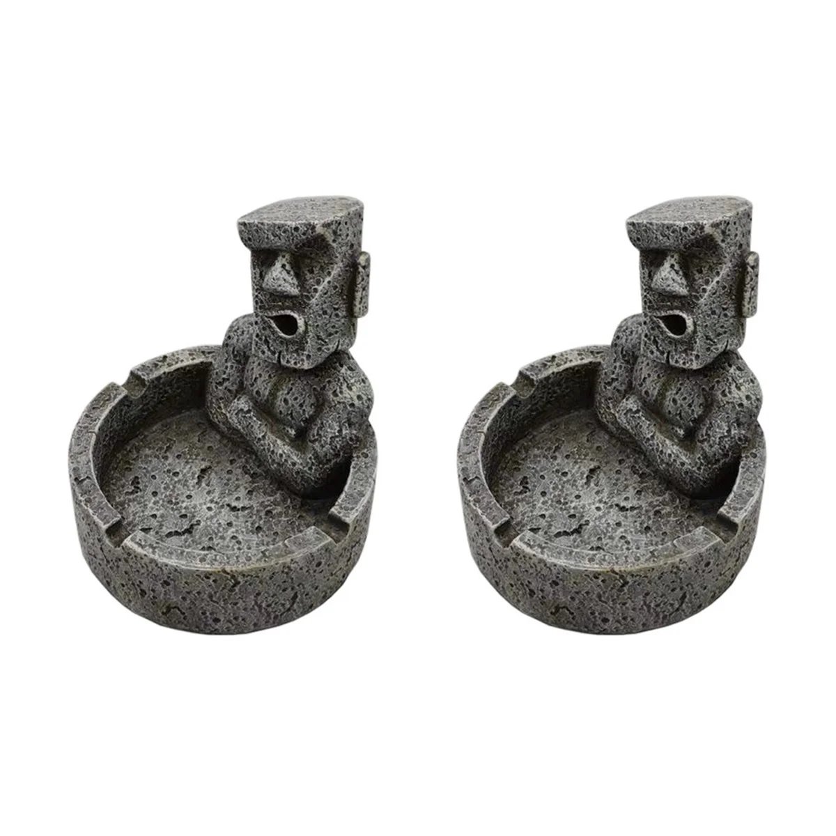 

Пепельница Moai из каучука в стиле ретро, 2 шт., пепельница, настольное украшение для бара, дома, гостиной