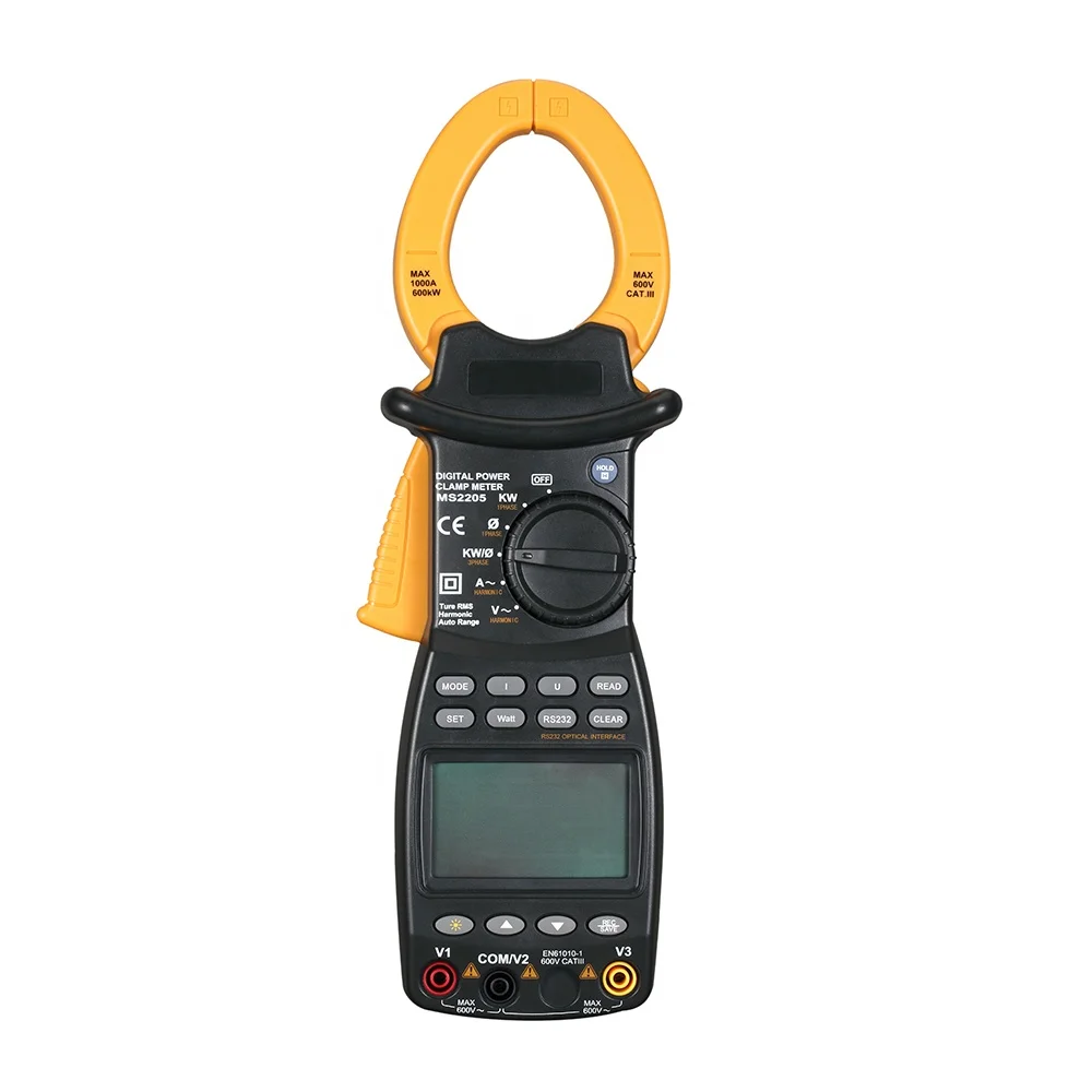 

data logger funtion 6000 counts harmonic power factor clamp meter PM2205 with RS232 and true RMS