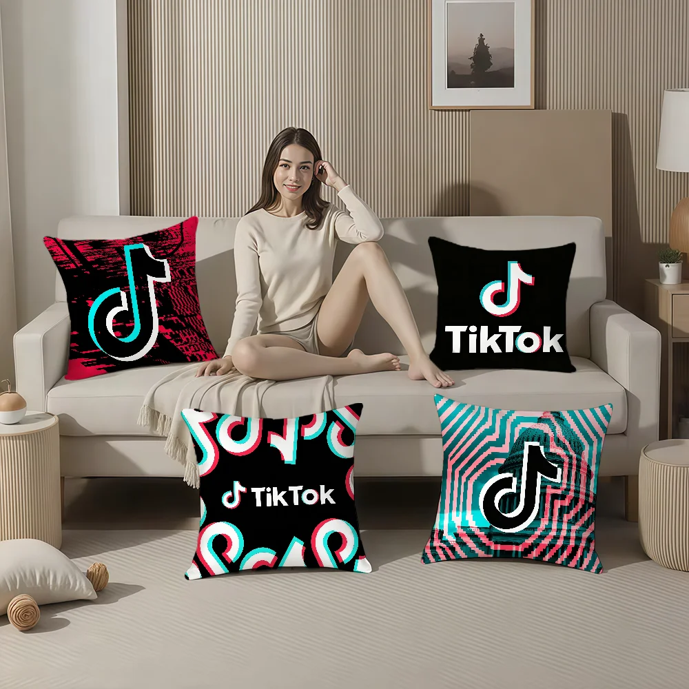 Чехол для подушки T-Tik, модная наволочка с логотипом, удобная наволочка для дивана T-Tok, персонализированное украшение для спальни (art.: 3920dbac181a4) - 3920dbac181a4
