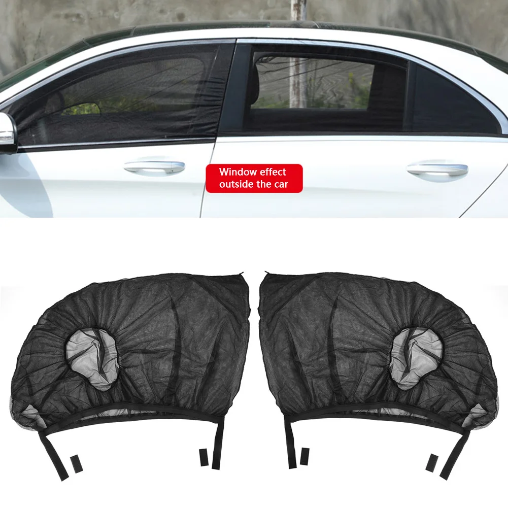 

2pcs Universal Car Side Window Shade Curtain Front Rear window Cover UV Protection Sunshade Visor Shield Mesh Cover Curtain
