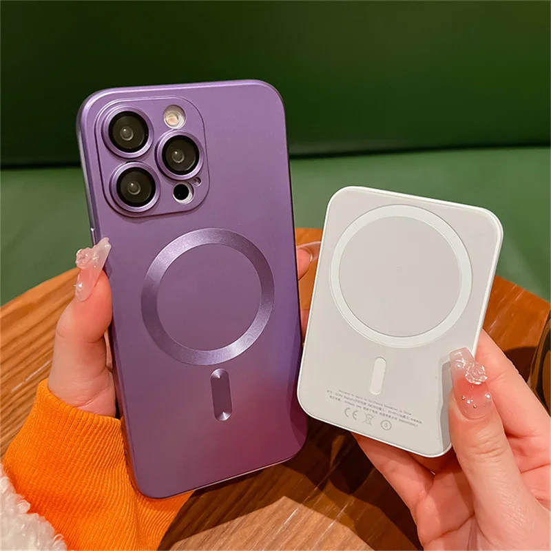 

Candy Color Magnetic Phone Case For iPhone 13 Pro Max 12 11 14 Pro Max Wireless Charging Shockproof Lens Protection Soft Cover