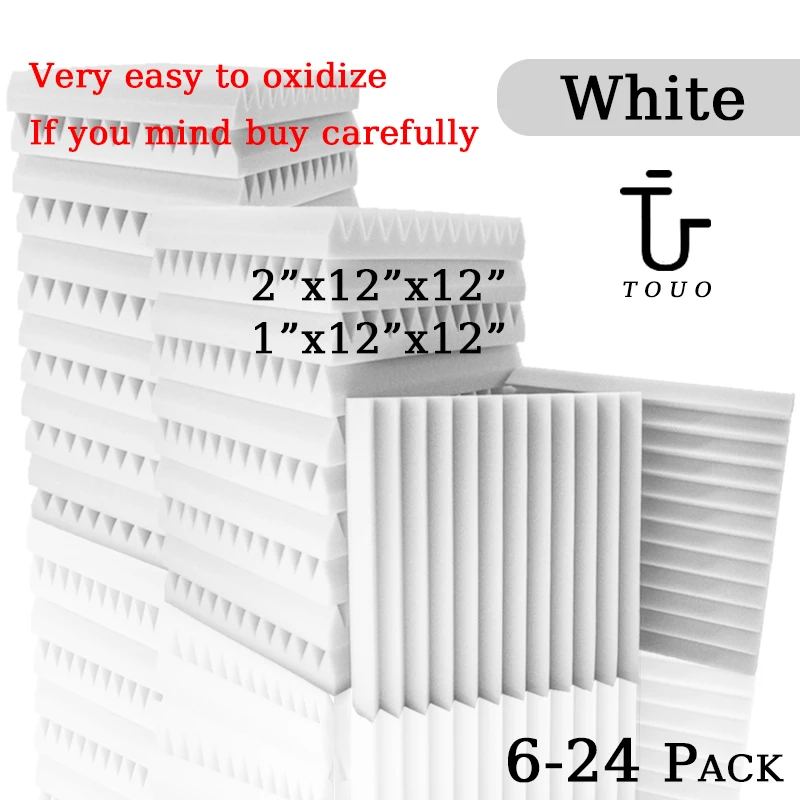 

Акустическая пена высокой плотности TOUO 6/12/24 шт., звукоизоляция стен, домашняя студия, акустическая обработка, потолочный звукопоглощающий