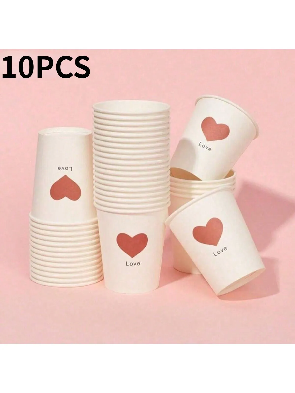 

50 шт. Бумажных стаканов с рисунком «Любовь», 250 мл
