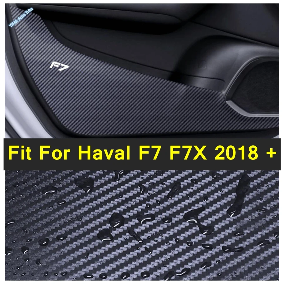 

Carbon Fiber Look Car Door Anti Kick Pad Sticker Trim Anti-Dirty Film Interior Refit Kit Accessorie For Haval F7 F7X 2018 - 2021