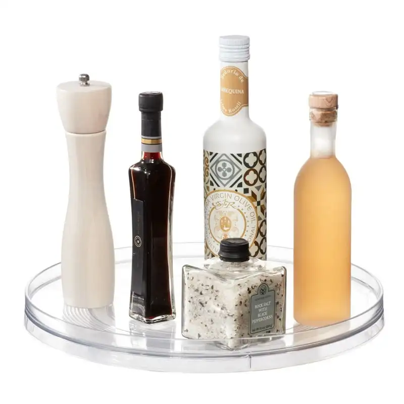 

Spice Organizer Lazy Susan, 14", Clear Plastic for use in Kitchen, Pantry, Cabinets, Countertops, Bath, and Office