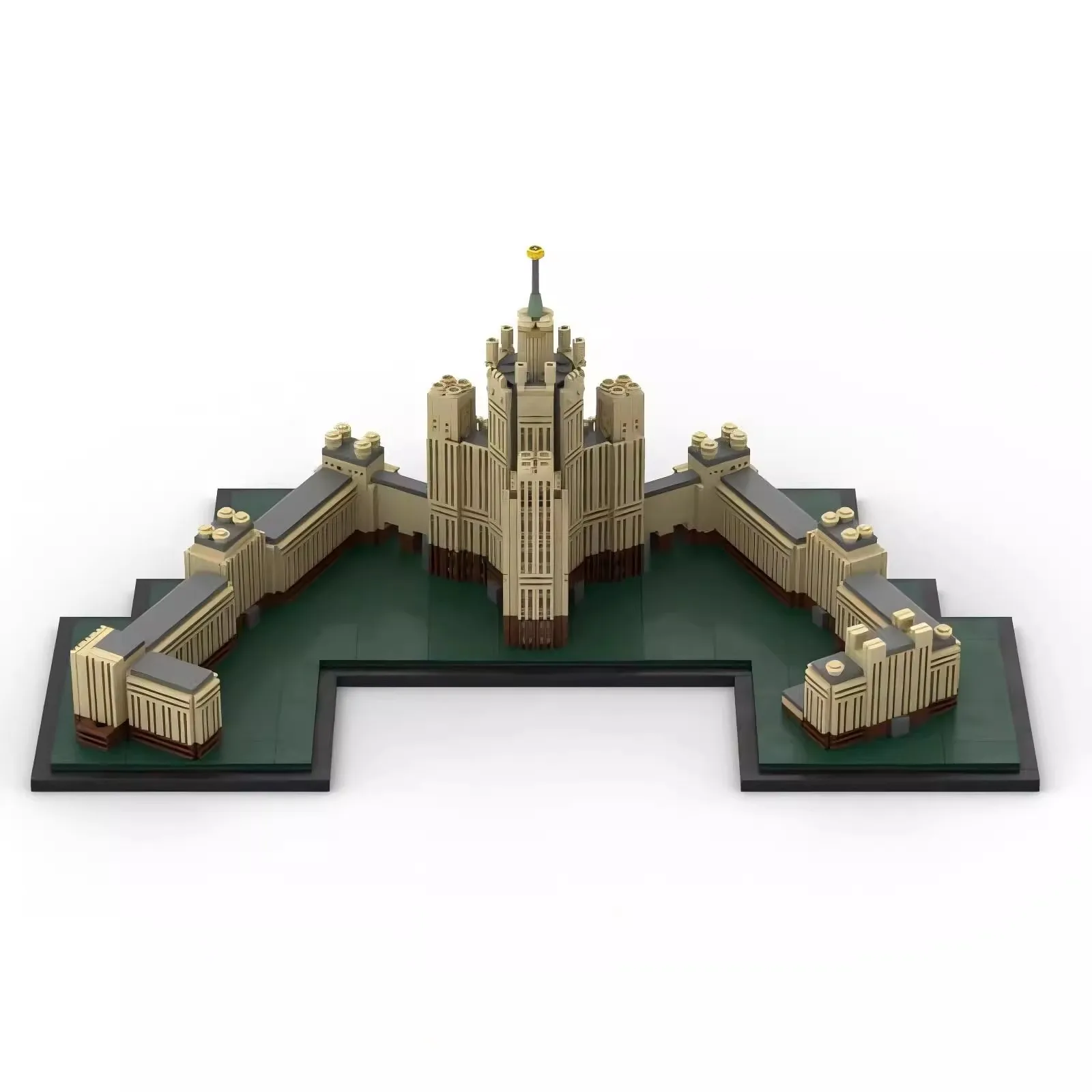 Фото Брелинк MOC Дом Ломоносов Москва Государственный Университет Город Skyline Архитектура Вид на улицу Наборы строительных блоков Игрушки Подарок для взрослых №5